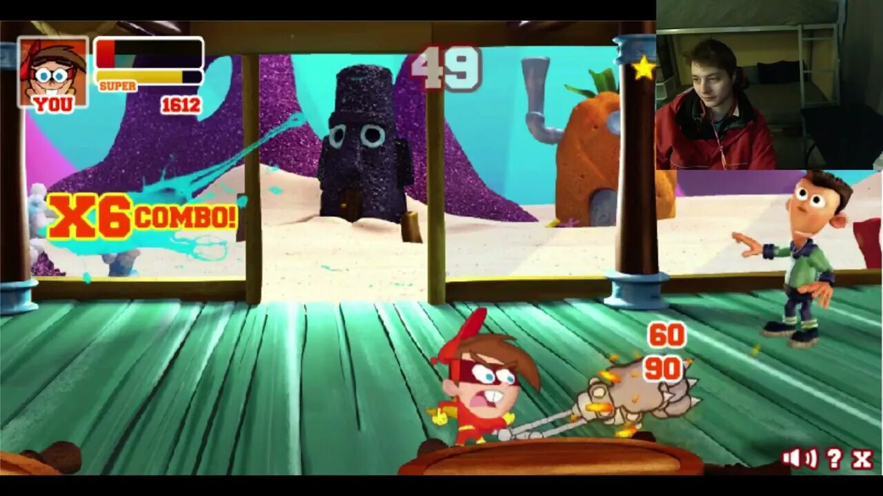 Sheen VS Timmy As Cleft In A Nickelodeon Super Brawl 2 Battle With Live Commentary