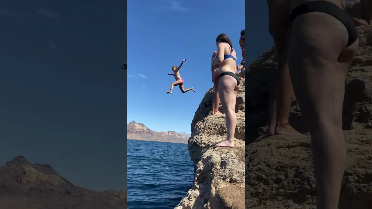 The Karate Kid Cliff Jump #cliffjumping #coloradoriver #lasvegas