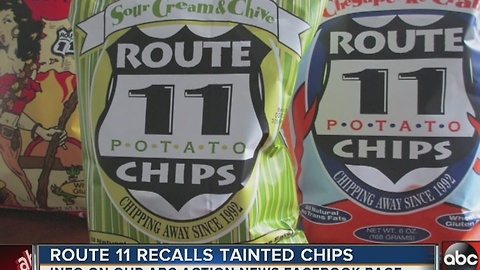 Route 11 issues voluntary recall for sour cream & chive flavored potato chips