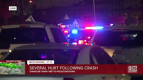 3 badly hurt in 6-car crash tied to police shooting in Chandler