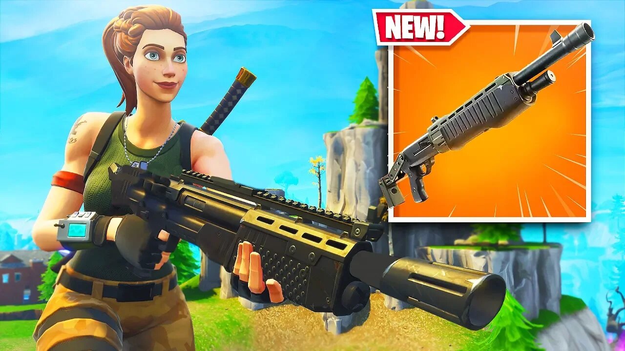 Legendary Pump Shotgun GAMEPLAY in Fortnite Battle Royale LIVE! - (New Update - New Team Rumble LTM)