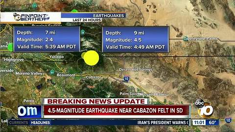 4.5 magnitude quake shakes SoCal