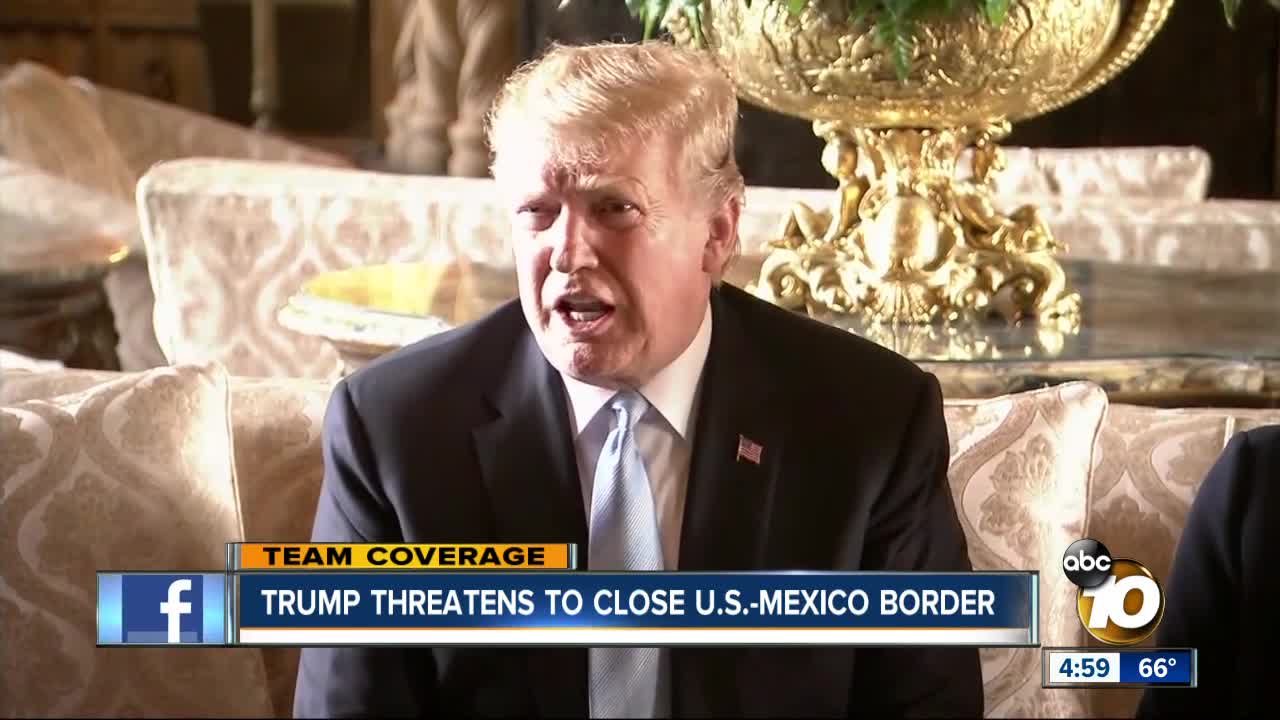 Trump threatens to close U.S.-Mexico border