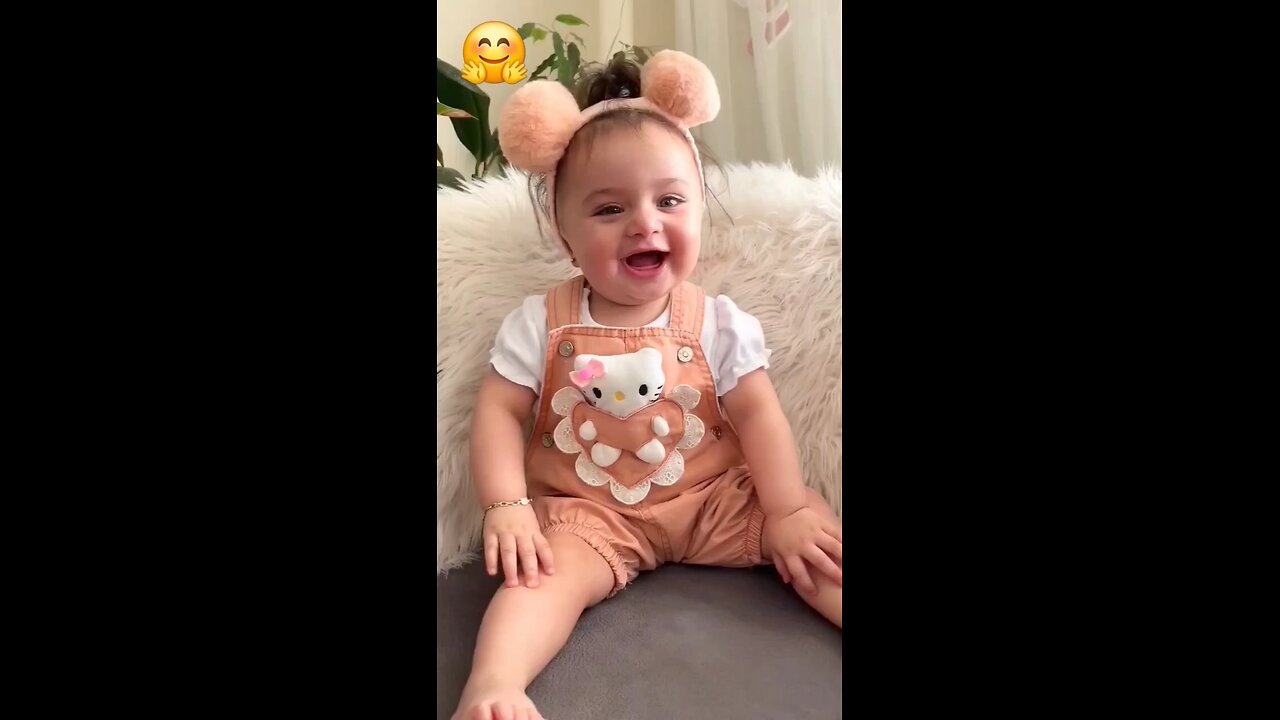 very cute laughing baby girl