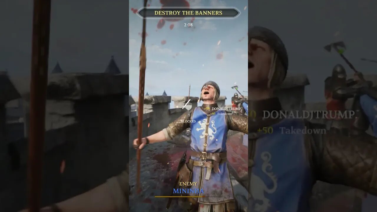 Knife to the Face and a Whack with an Ax - #shorts - Knight Chivalry 2