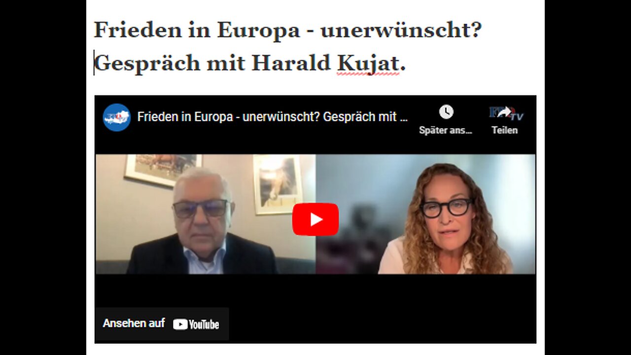 Frieden in Europa - unerwünscht? Gespräch mit Harald Kujat