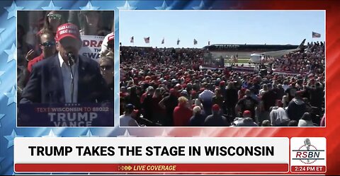 TRUMP❤️🇺🇸🥇🪽HOLDS RALLY🤍🇺🇸🏅🪽🕺🛫 IN MOSINEE WISCONSIN💙🇺🇸🏅🪽🕺🛬⭐️