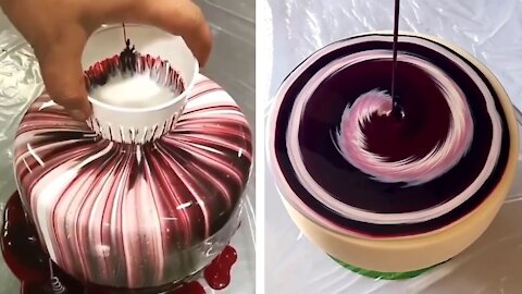 Most Satisfying Mirror Glaze Cake Decorating🍰🍰🍰