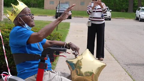 Claude Browne just turned 99. His friends and family held a parade to celebrate.