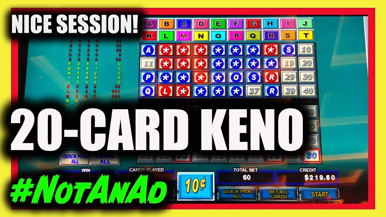 $.10 Multicard KENO 5-Spot Win! #NotAnAd