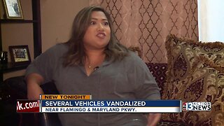 Cars targeted by vandals in east LV apartment complex, residents say