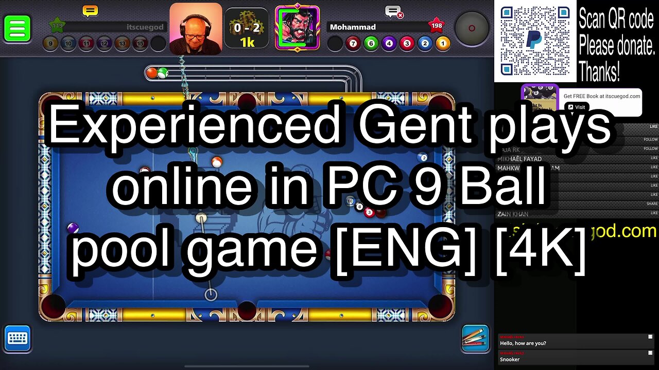 Experienced Gent plays online in PC 9 Ball pool game [ENG] [4K] 🎱🎱🎱 8 Ball Pool 🎱🎱🎱