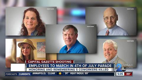 Capital Gazette employees march in 4th of July parade in Annapolis