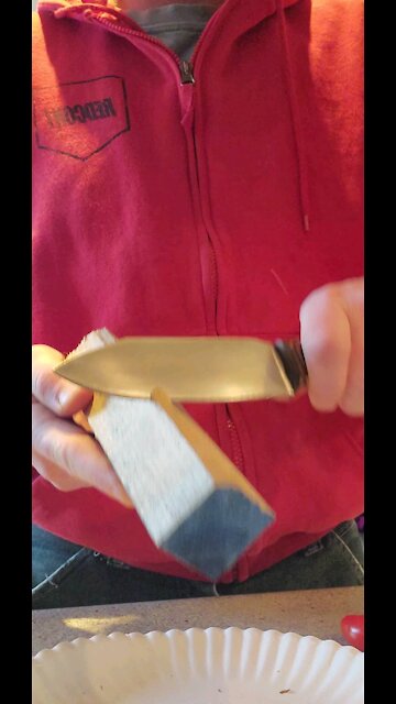 Camp knife in action