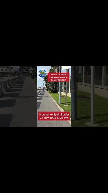 Spain Gibraltar Border View from Both Sides 28 Nov 2023