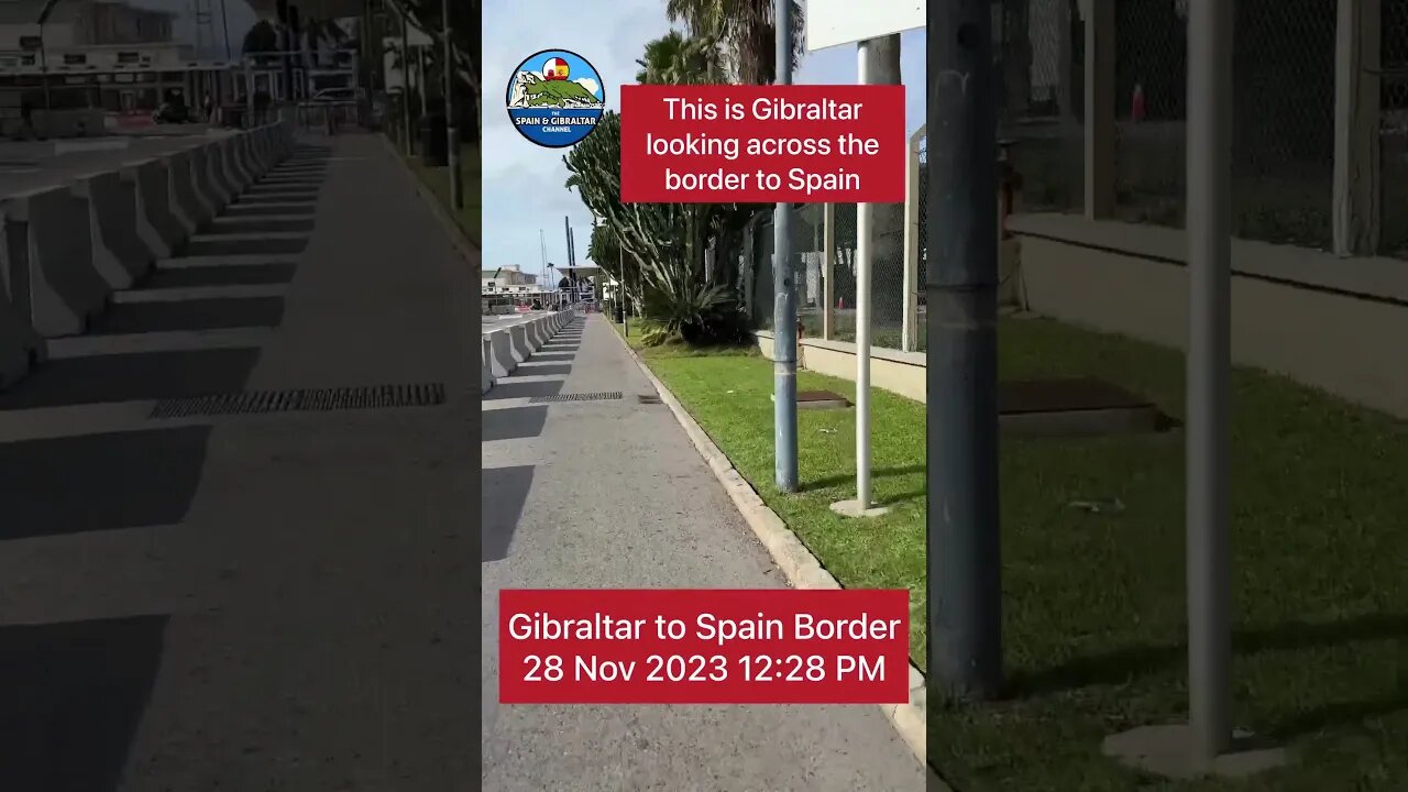 Spain Gibraltar Border View from Both Sides 28 Nov 2023