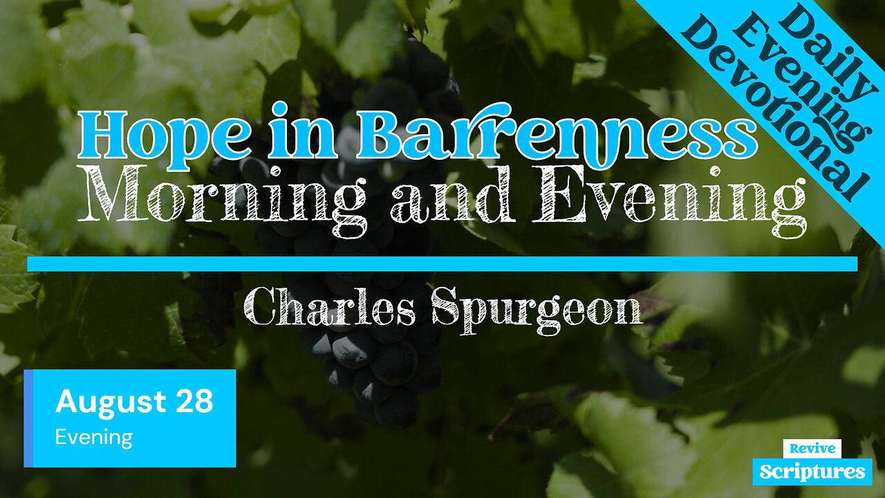 August 28 Evening Devotional | Hope in Barrenness | Morning and Evening by Spurgeon