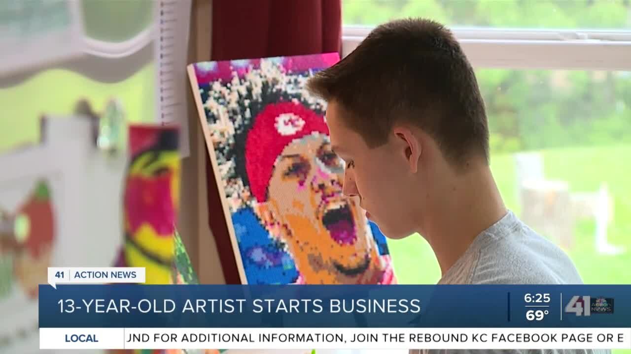 13-year-old artist starts business