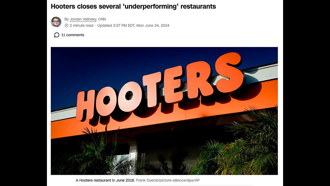 Hooters Closing All Over the Country