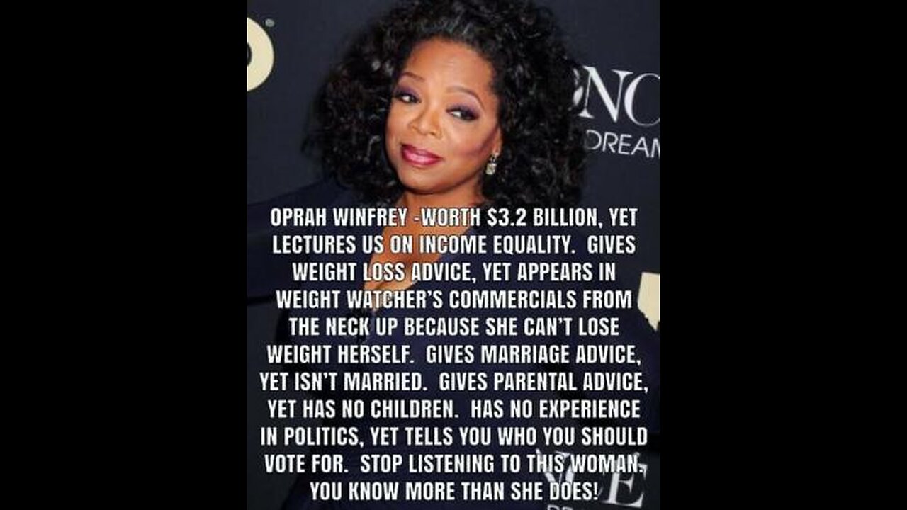 Multi-Billionaire liberal satanic democrat cult klan Oprah Whines on Sexism Income Inequality At DNC