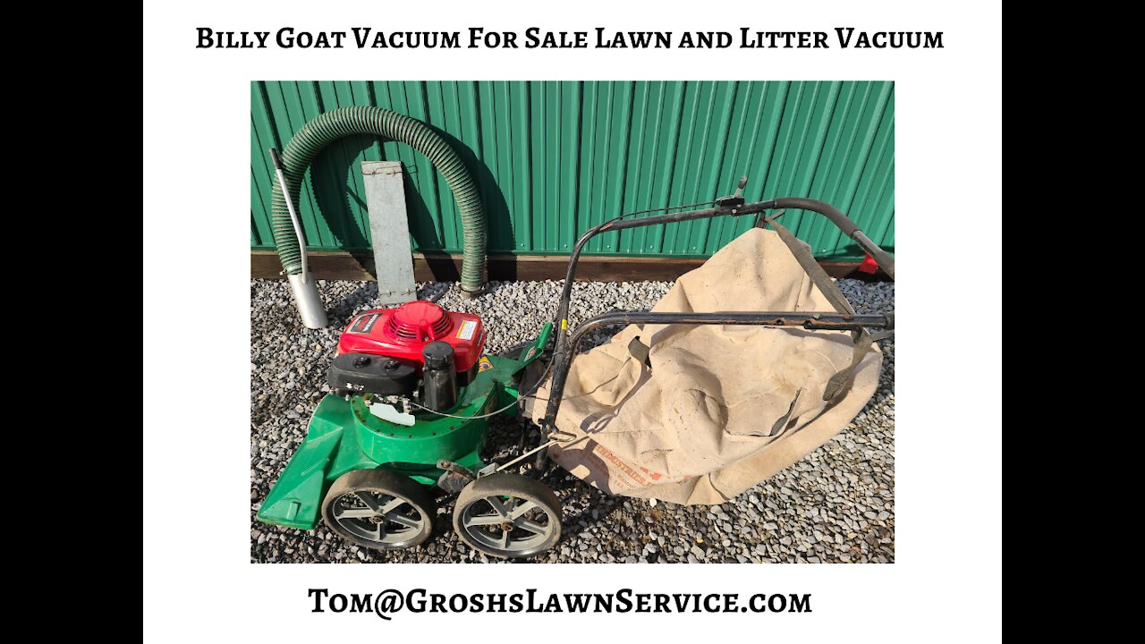 Billy Goat Vacuum Honda Engine For Sale Lawn and Litter Vacuum