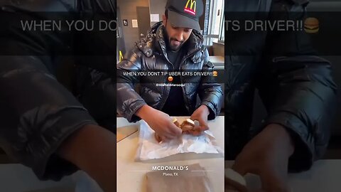 ANGY UBER EATS DRIVER AFTER NOT GETTING TIP!!🍔😡😳#shorts
