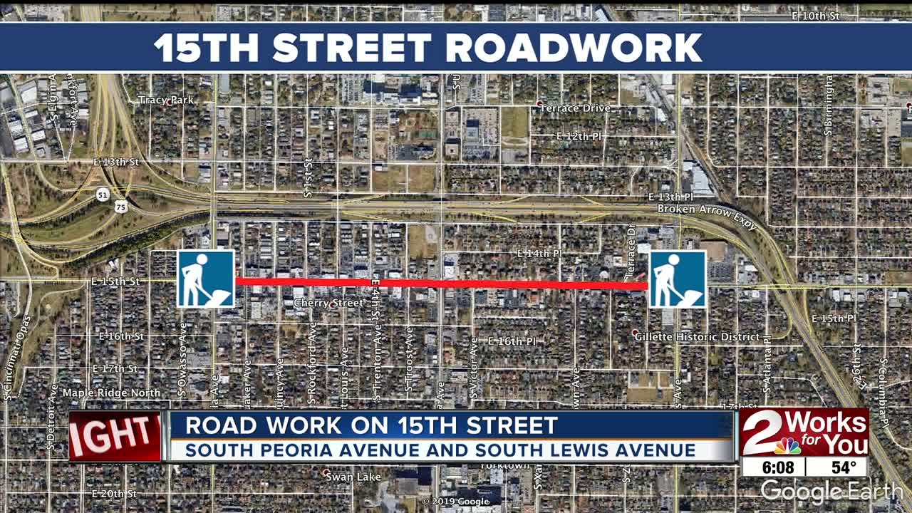 Major road work on 15th Street between Peoria and Lewis