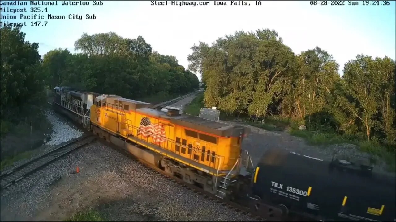 UP 1111 Leading EB then NB UP Manifest at Carroll, IA and Mills Tower in Iowa Falls, IA on 8-28-22