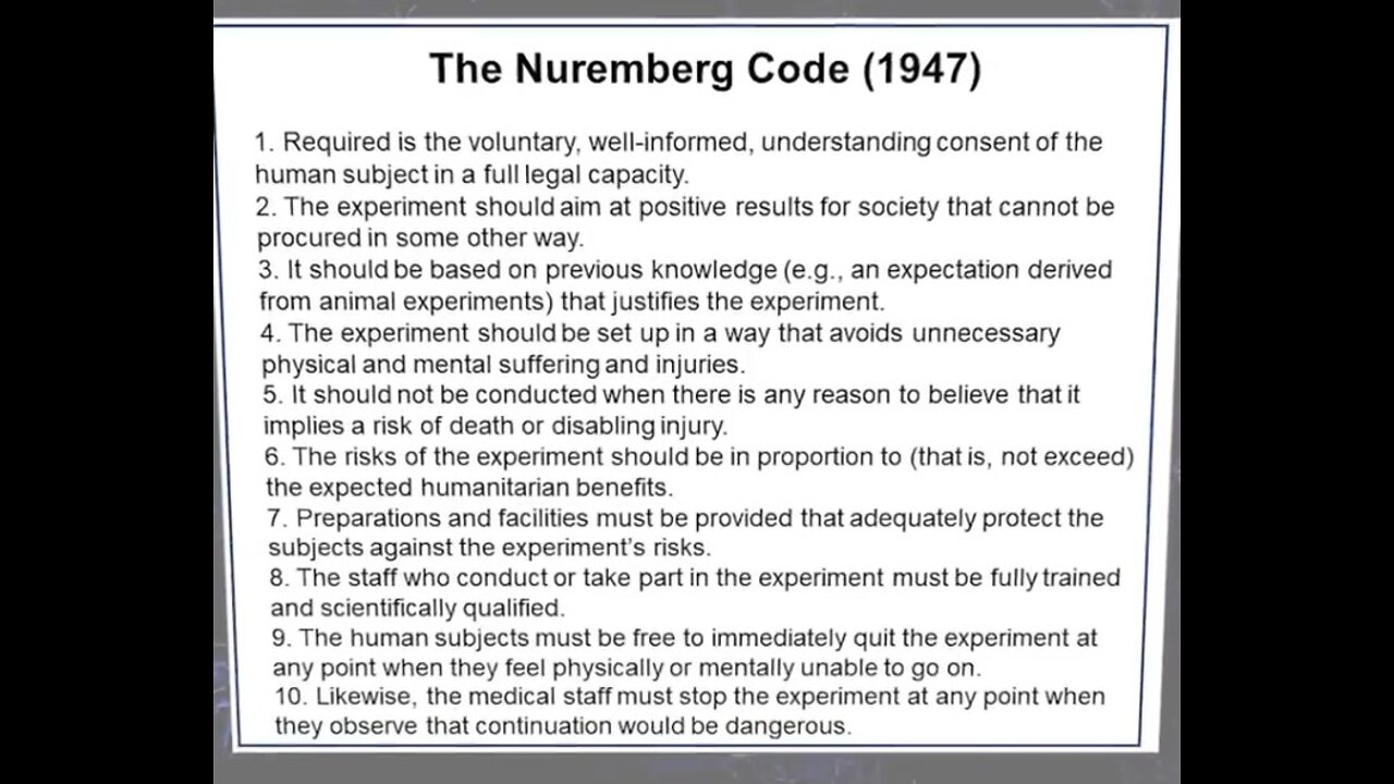 NUREMBERG CODE - OVERVIEW and DEFINITION