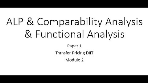 Transfer Price - Comparability Analysis