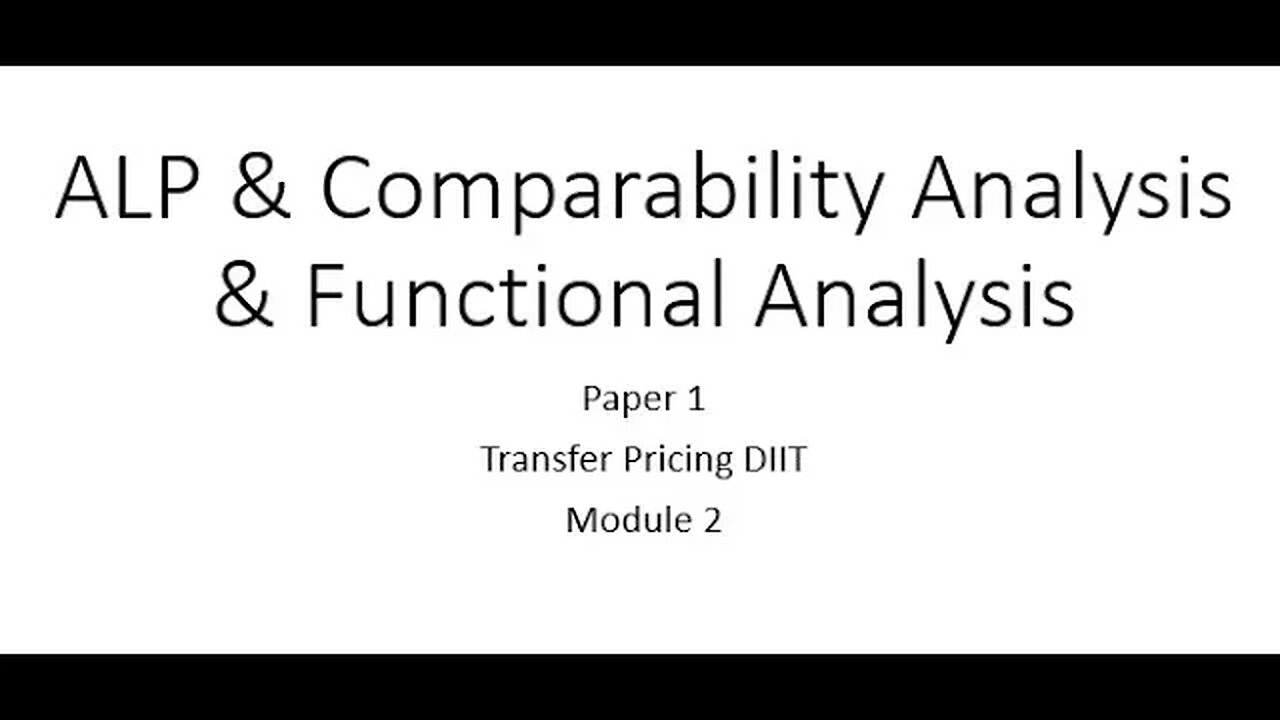 Transfer Price - Comparability Analysis