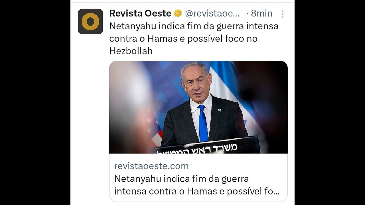 Netanyahu indica fim da guerra intensa contra o Hamas e possível foco no Hezbollah.