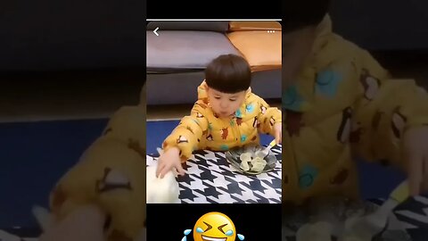 Baby getting scared with pets #shorts #shortsvideo #shortsfeed #shortsviral #short #shortsviral