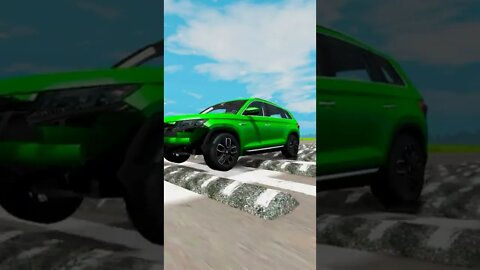 Skoda Kodiaq vs 100 Speed Bumps – BeamNG.Drive #shorts