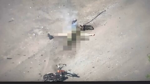 From the impact of the Ukrainian drone, the Russian occupier literally jumped out of his pants.