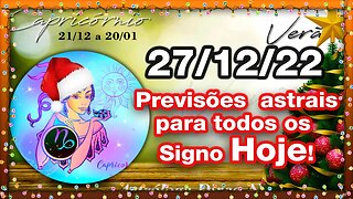 ♑ 𝐇𝐎𝐑Ó𝐒𝐂𝐎𝐏𝐎 𝐃𝐎 𝐃𝐈𝐀! [TERÇA] 27/12/𝟐𝟎𝟐𝟐 | 𝐓𝐎𝐃𝐎𝐒 𝐎𝐒 #𝐒𝐈𝐆𝐍𝐎𝐒 𝑹𝑬𝑽𝑰𝑺Õ𝑬𝑺 𝑨𝑺𝑻𝑹𝑨𝑰𝑺 |𝑫𝒊𝒓𝒄𝒆 𝑨𝒍𝒗𝒆𝒔