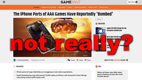 AAA Games are BOMBING on iPhone according to GameRant