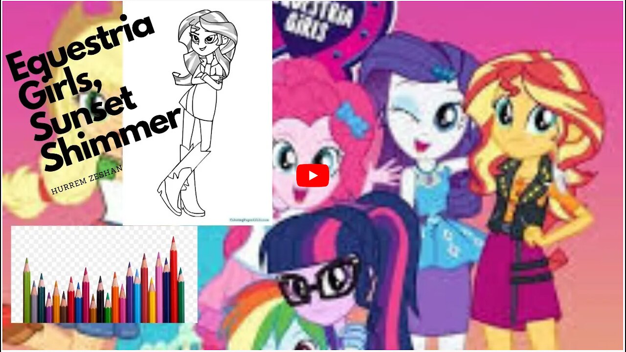 Coloring Equestria Girls, Sunset Shimmer (pony) | Coloring Page | Color Markers | Coloring Stars