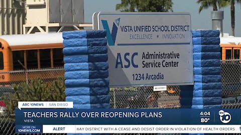 Vista teachers rally over reopening plans