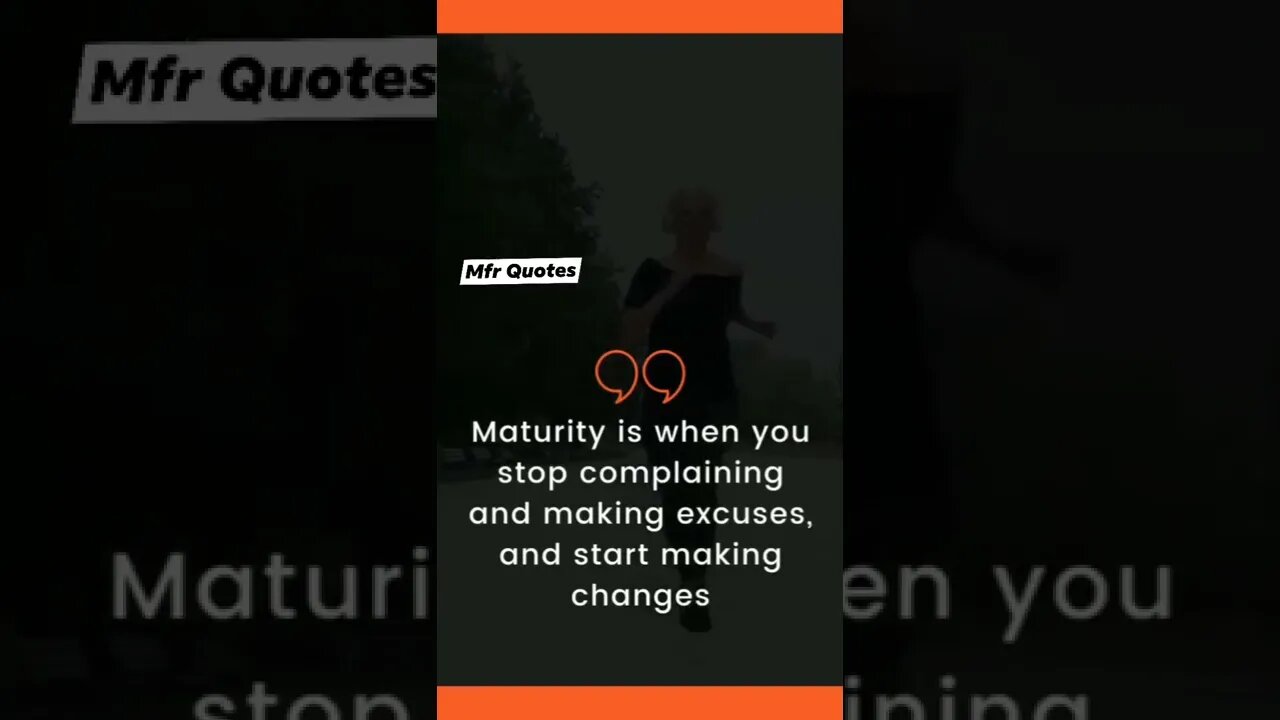 Maturity is when you stop complaining