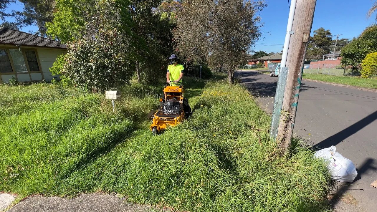 Hopefully she will be happy I mowed her overgrown yard for free.