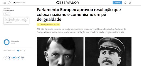 Nazismo está em pé de igualdade com o comunismo