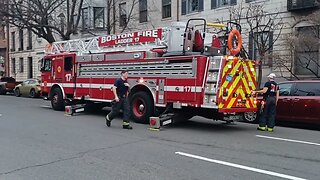 Boston Fire Department responding to an alarm on Beacon Street