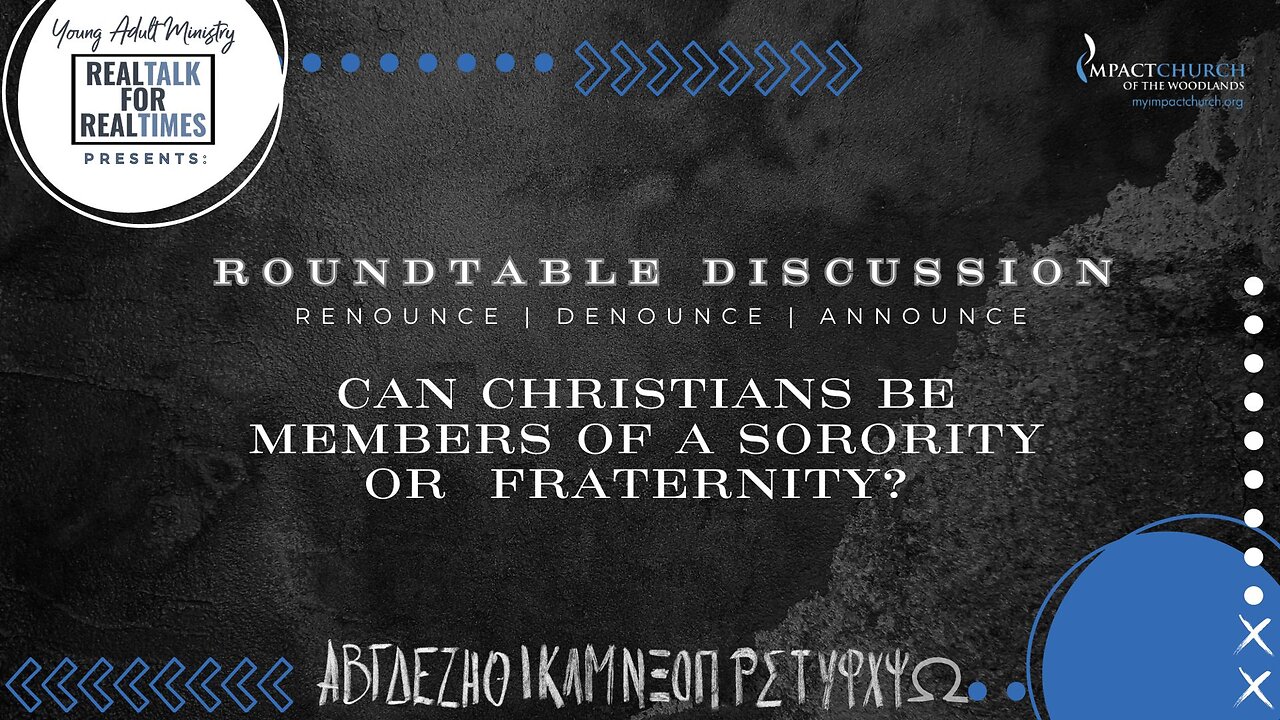 Can Christians Be members of a Sorority or Fraternity? pt 2.