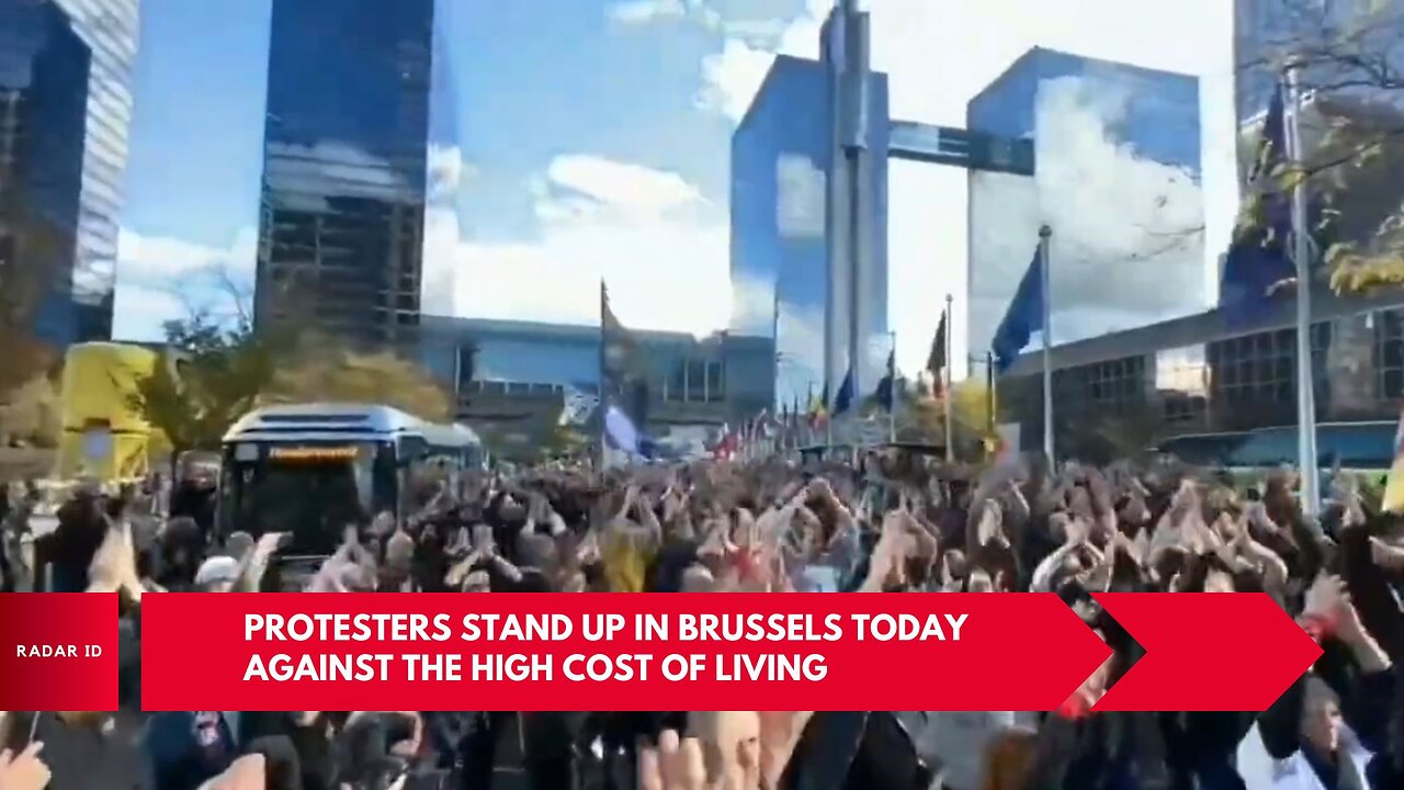 Thousands of protesters stand up in Brussels today against the high cost of living