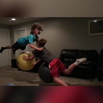 "Slow Motion Exercise Ball Challenge"