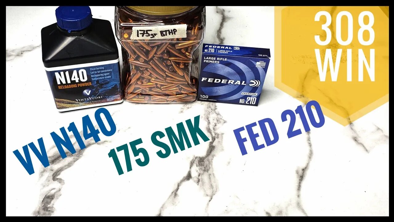 Reloading 308 Winchester - 175gr Sierra Match Kings, VV N140, and Federal 210 Large Rifle Primers P1