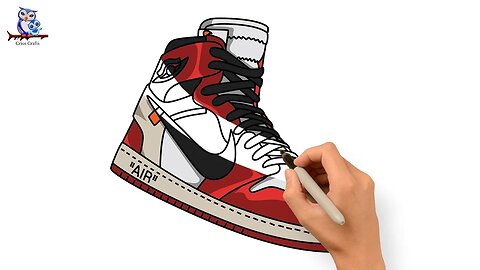 How to Draw Air Jordan 1 Retro High OG - ‘Chicago Lost & Found’