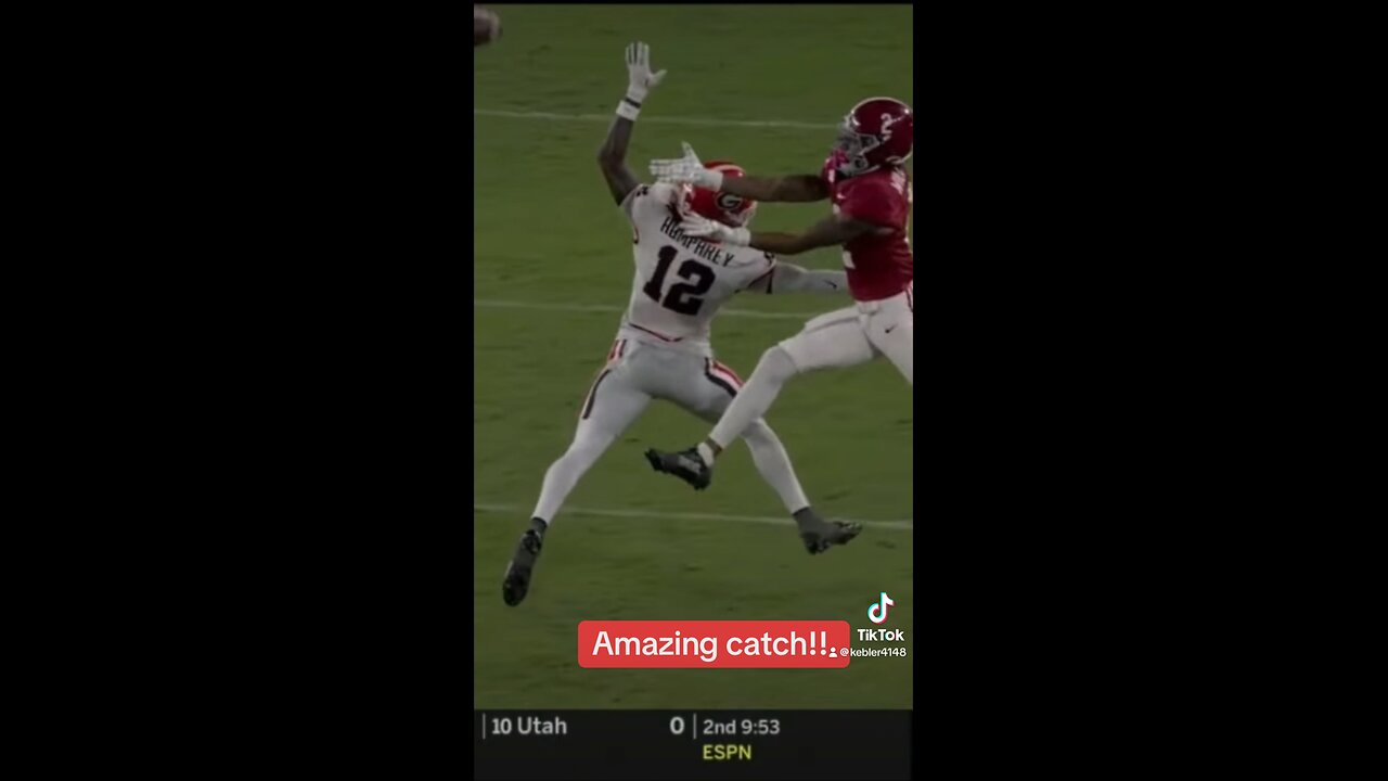 AMAZING CATCH! Alabama Vs Georgia!