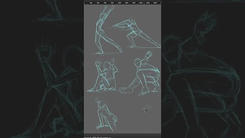 Warmup Sketches in Krita: Part 2 #shorts